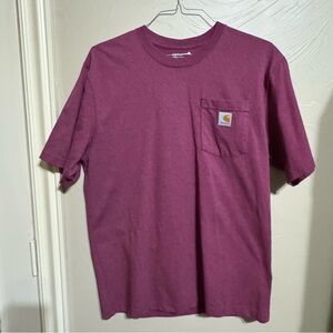 CARHARTT Men’s Loose-Fit, Heavyweight Short-Sleeve Beet Red Heather Pocket Tee